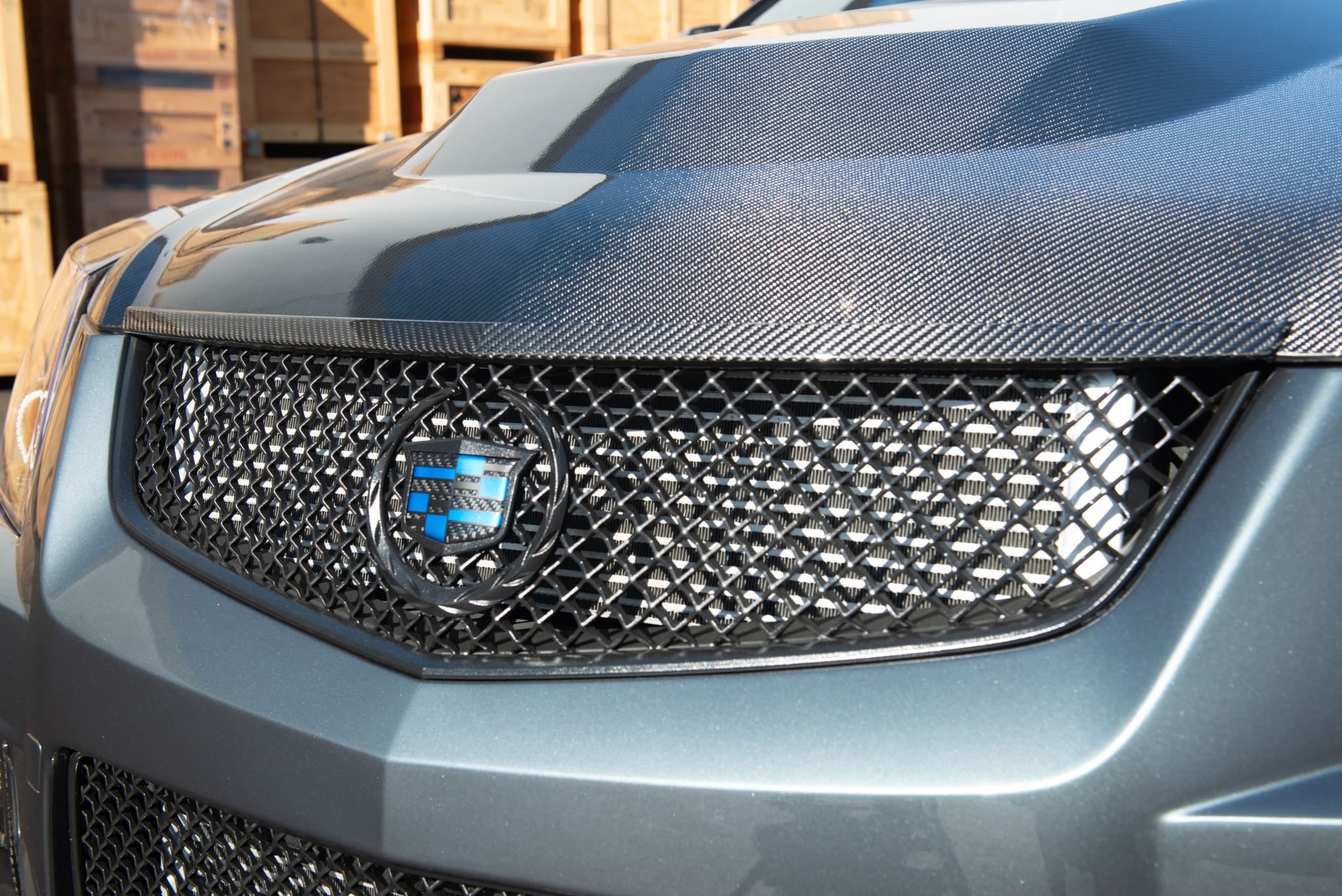 2009-2015 Cadillac CTS and CTS-V V2 | Carbon Fiber Hood Trim Molding Replacement